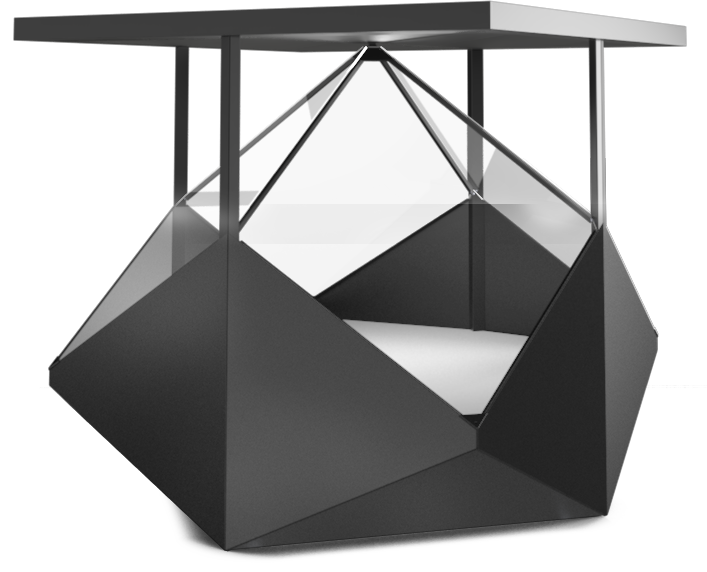 Dreamoc Diamond display by Realfiction dimensions side