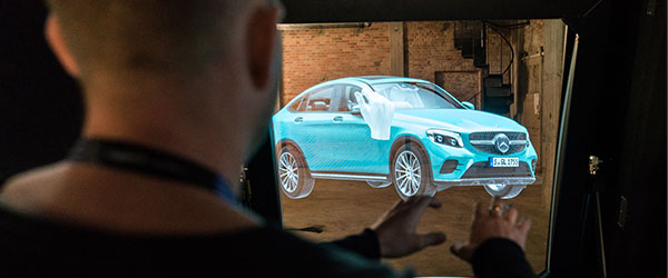 Holographic screen for events